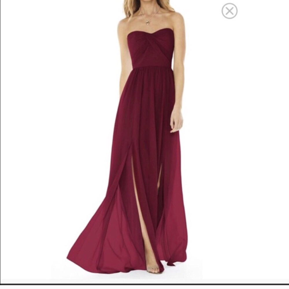 Social Bridesmaids Strapless Georgette Gown